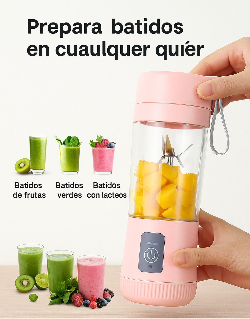 Licuadora NutriShake – Portátil Recargable  380ml -  USB